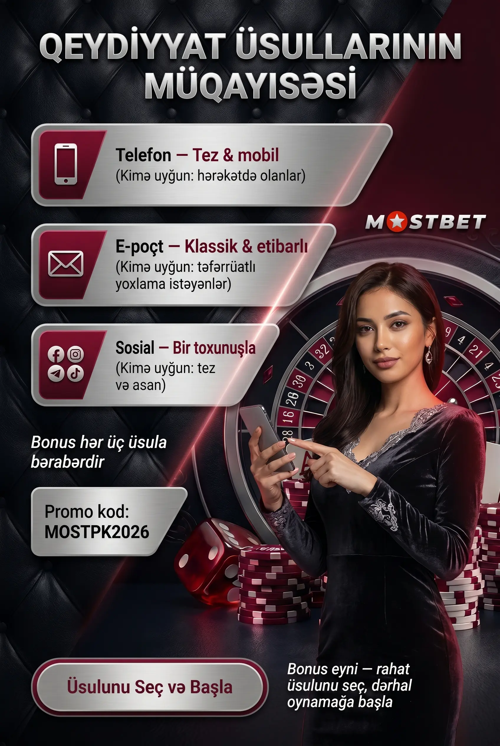 Mostbet-də qeydiyyat üsulları